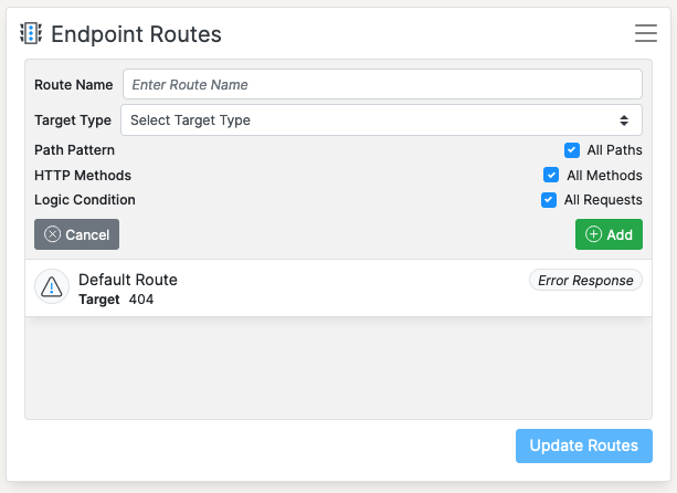 Endpoint Route form